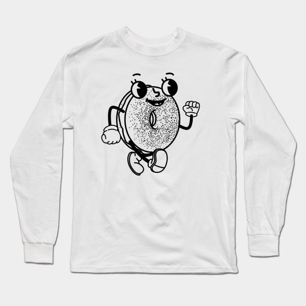 Bagel Mascot Long Sleeve T-Shirt by DHFJR